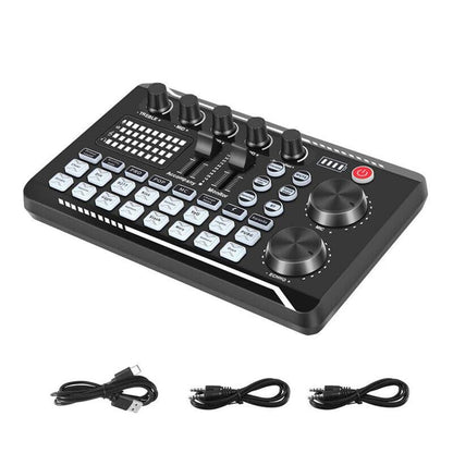 Live Sound Card with DJ Mixer Effects & Voice Changer, Multi-Application Podcast Production Studio Equipment, Sound Card for Streaming Podcasting Gaming