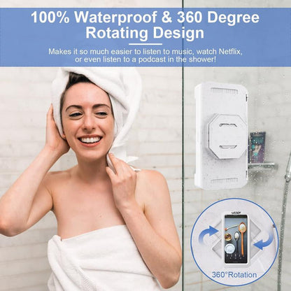 【Top Seller】Waterproof Shower Phone Holder, 360° Rotation Shower Phone Case, Anti-Fog High Sensitivity Cover Mount Box for Bathroom Bathtub Kitchen, Compatible with 4" - 7" Cell Phones Metal Plastic Mobile Protector Smartinkscreenphonecase