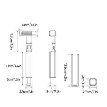 Portable Travel Phone Holder, 360 Degree Rotatable Pocket Size Foldable Multi-Directional Phone Holder for Tray Table Train Travel Accessory