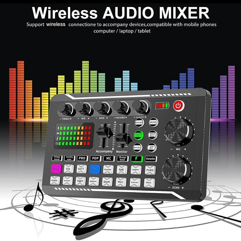 Live Sound Card with DJ Mixer Effects & Voice Changer, Multi-Application Podcast Production Studio Equipment, Sound Card for Streaming Podcasting Gaming