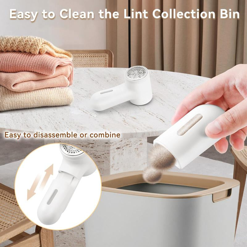 Fabric Shaver Electric Lint Remover for Clothes, Rechargeable Portable Sweater Defuzzer with 6-Leaf Blades, 5 Speeds, Smart Digital LED Display Pilling Trimmer for Clothes, Remove Clothes Fuzz, Furniture, Blanket, Couch