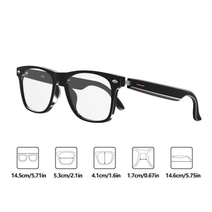 Anti-Blue Light Smart Glasses, Multifunctional Smart Glasses, Wireless Bluetooth-Compatible Smart Glasses for Sports, Music, Phone, Navigation, Voice, Glasses for Men & Women, Lightweight Touch-Controlled Smart Glasses